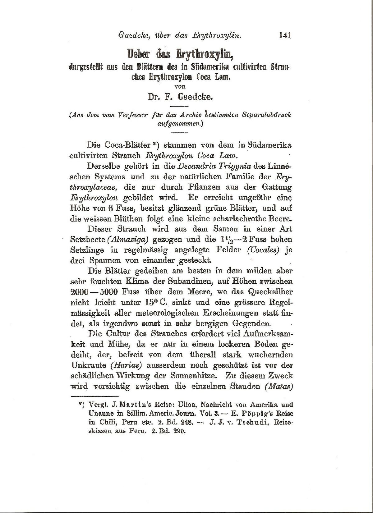 Veröffentlichung im Archiv der Pharmazie 132 (1855) 141–150 (Foto: [2]).