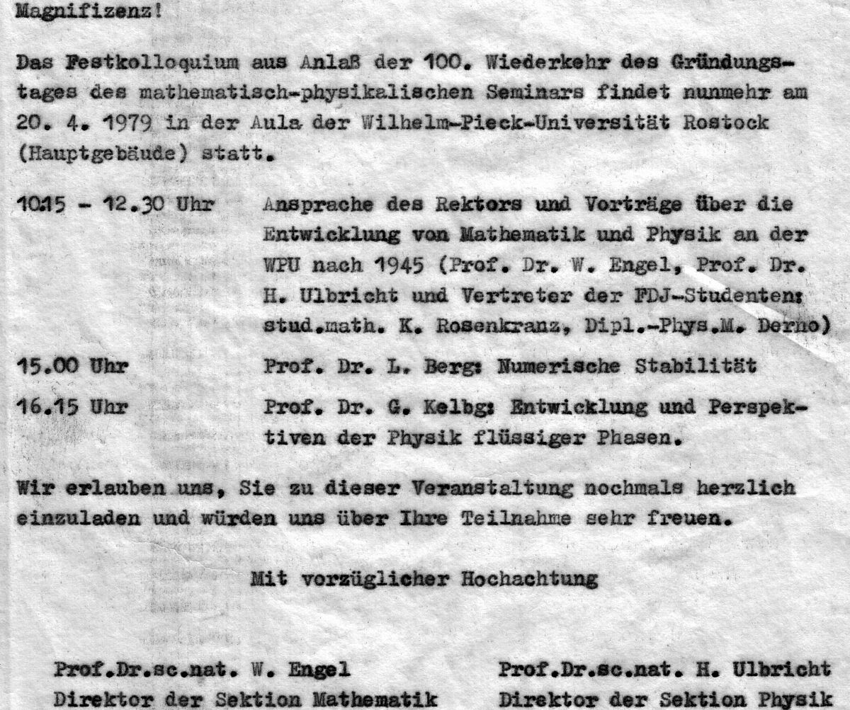 Programmablauf der tatsächlich am 20.04.1979 durchgeführten Festveranstaltung