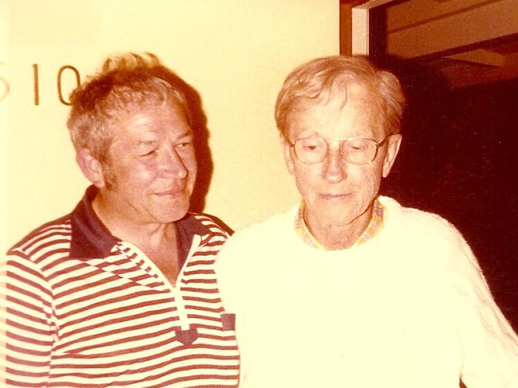 Erhard Geißler (li.) und Max Delbrück  (re.) in Pasadena im Sommer 1979 (Foto: privat).
